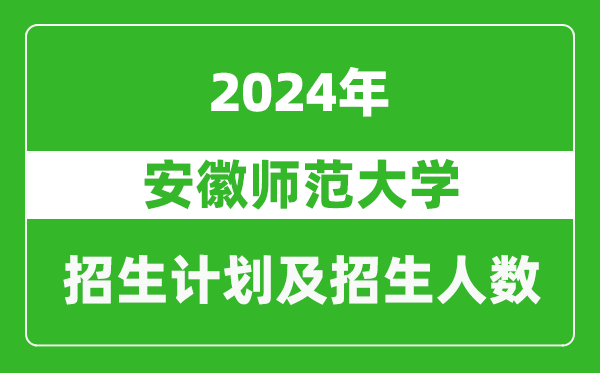 安徽师范大学2024年在重庆的招生计划及招生人数