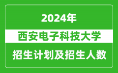 西安电子科技大学2024年在重庆的招生计划及招生人数