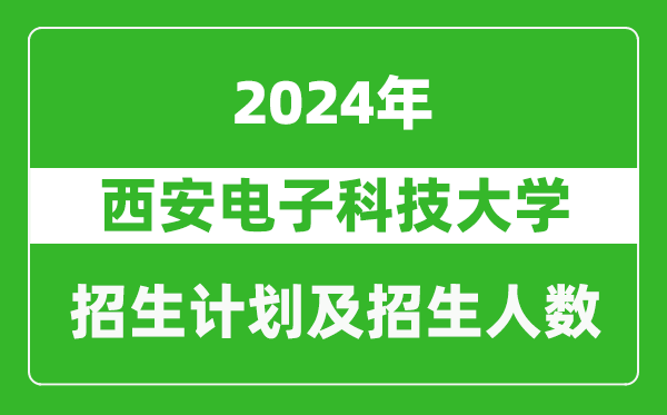 西安电子科技大学2024年在北京的招生计划及招生人数