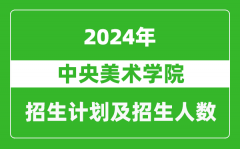 中央美术学院2024年在北京的招生计划及招生人数