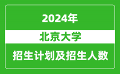 北京大学2024年在北京的招生计划及招生人数