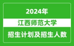 江西师范大学2024年在宁夏的招生计划及招生人数