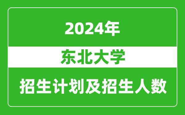 东北大学2024年在青海的招生计划及招生人数