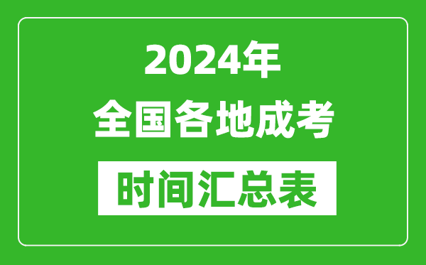 2024年全国各地成考时间汇总表