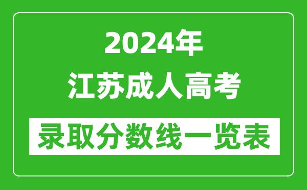 2024年江苏成人高考录取分数线一览表（含2022-2023历年）