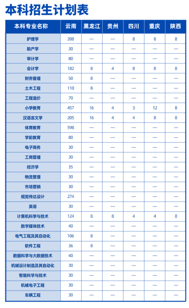 云南工商学院2024年招生简章及各省招生计划人数