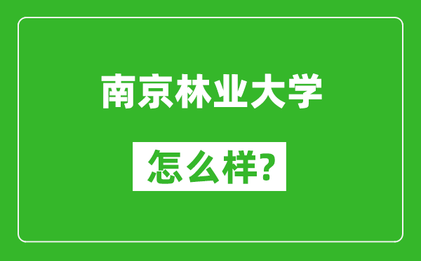 南京林业大学怎么样好不好,值得报考吗？