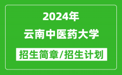 云南中医药大学2024年高考招生简章及各省招生计划人数