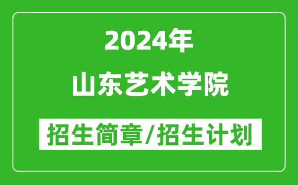 山东艺术学院2024年高考招生简章及各省招生计划人数