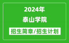 泰山学院2024年高考招生简章及各省招生计划人数