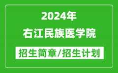 右江民族医学院2024年高考招生简章及各省招生计划人数