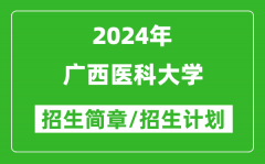 广西医科大学2024年高考招生简章及各省招生计划人数