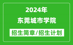 东莞城市学院2024年高考招生简章及各省招生计划人数