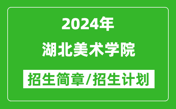 湖北美术学院2024年高考招生简章及各省招生计划人数