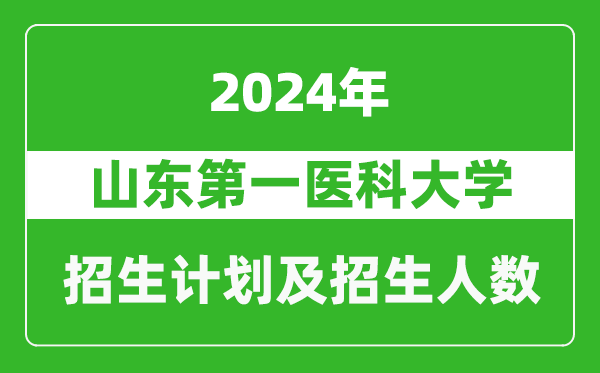 山东第一医科大学2024年在黑龙江的招生计划及招生人数