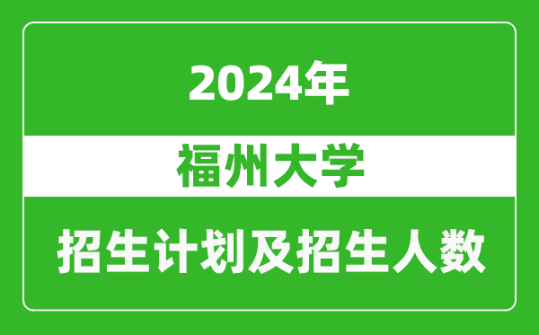 福州大学2024年在福建的招生计划及招生人数
