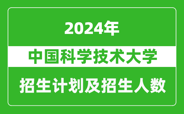 中国科学技术大学2024年在福建的招生计划及招生人数