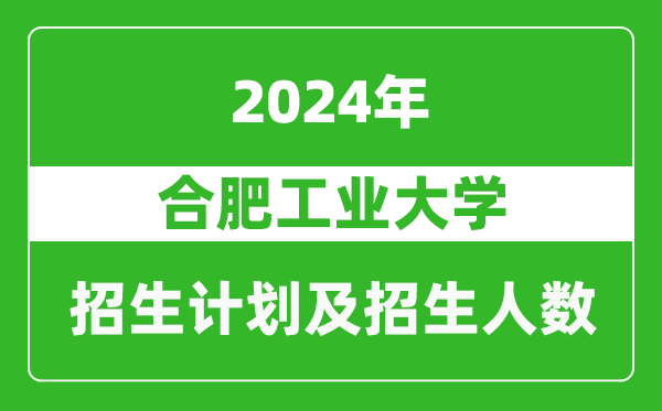 合肥工业大学2024年在福建的招生计划及招生人数