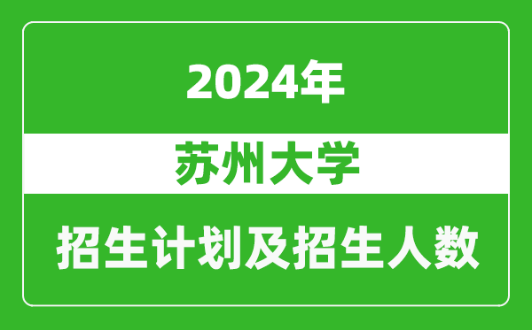 苏州大学2024年在福建的招生计划及招生人数