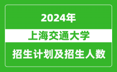 上海交通大学2024年在河北的招生计划及招生人数