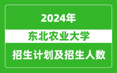 东北农业大学2024年在河北的招生计划及招生人数