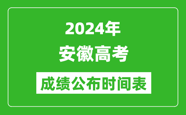 2024年安徽高考成績公布時間表（具體幾點鐘可以查詢）