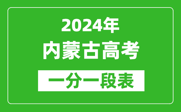 2024内蒙古高考一分一段表,高考位次排名查询（完整版）