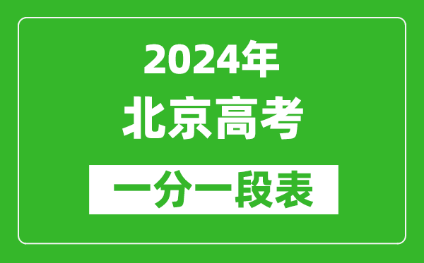 2024北京高考一分一段表,高考位次排名查询（完整版）