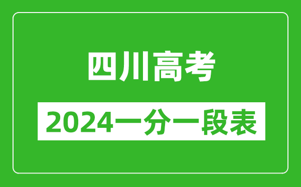 四川高考分数线2024年一分一段表（文科+理科）