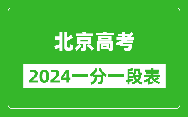 北京高考分数线2024年一分一段表（高考成绩分数段）