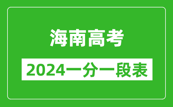 海南高考分数线2024年一分一段表（高考成绩分数段）