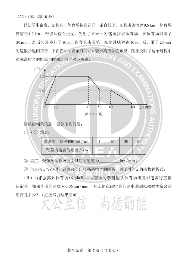 2024年天津中考数学试卷真题及答案解析