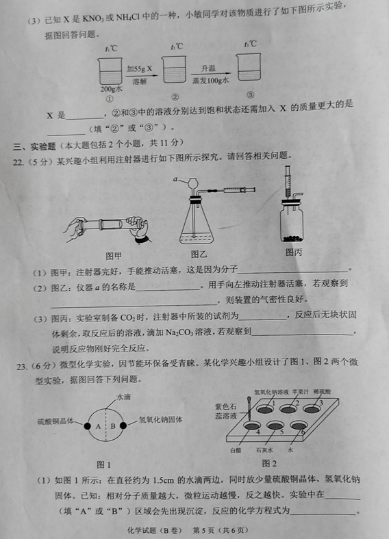 2024年重庆中考化学试卷真题及答案解析