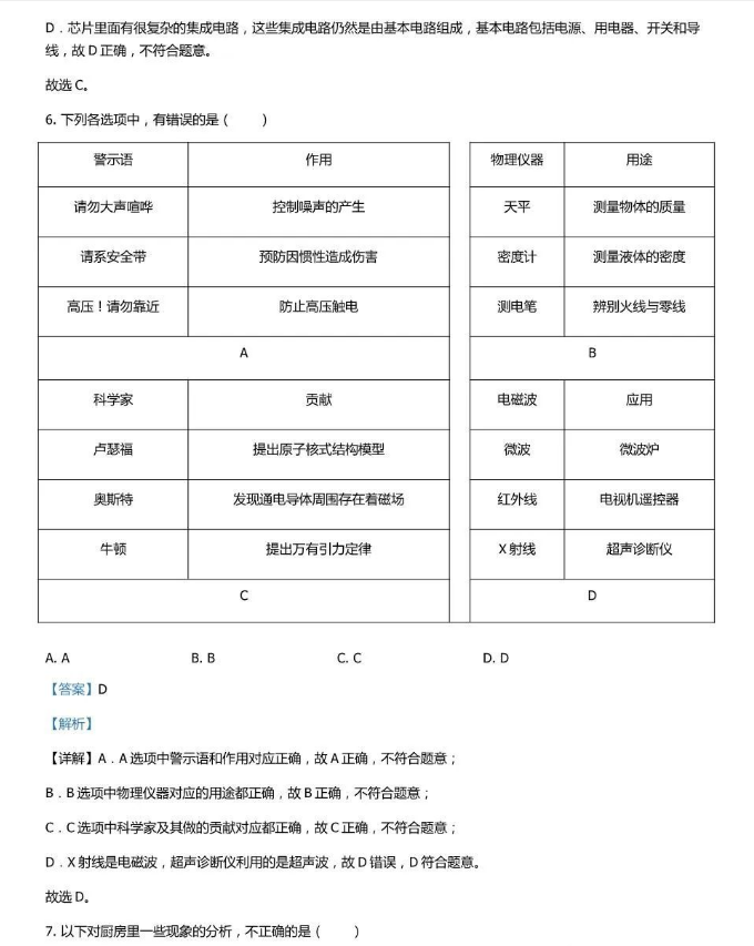 2024年济宁中考物理试卷真题及答案解析