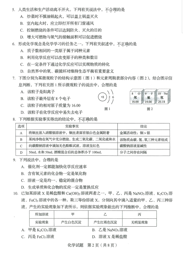 2024年济南中考化学试卷真题及答案解析