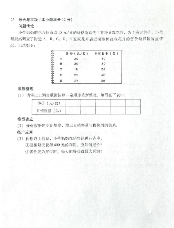 2024年临沂中考数学试卷真题及答案解析