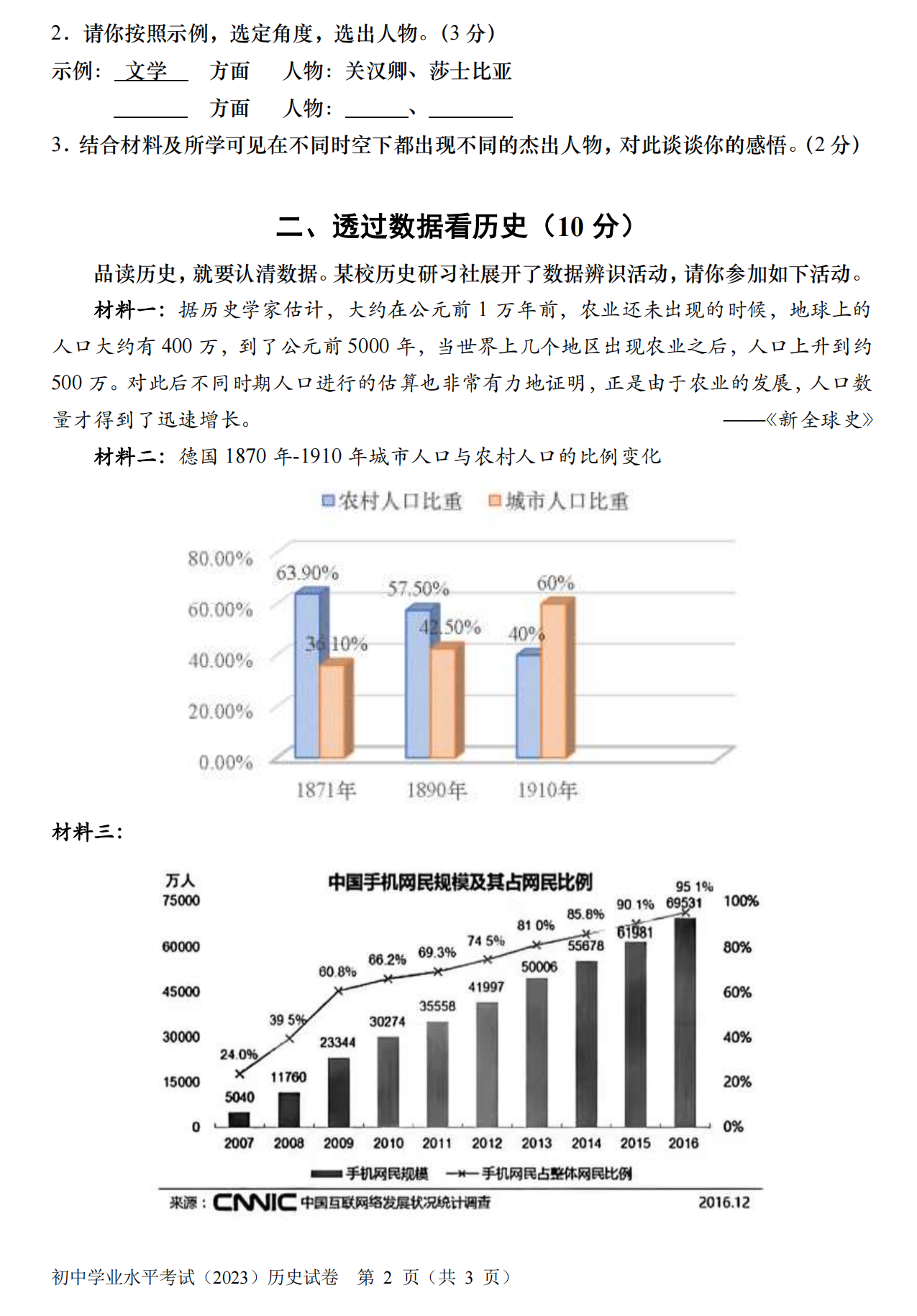 2024年上海中考历史试卷真题及答案解析