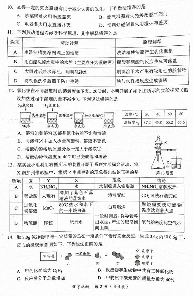 2024年海南中考化学试卷真题及答案解析