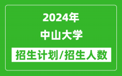 2024年中山大学各省招生计划及各专业招生人数是多少？