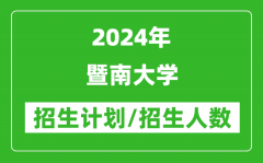 2024年暨南大学各省招生计划及各专业招生人数是多少？