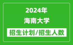 2024年海南大学各省招生计划及各专业招生人数是多少？