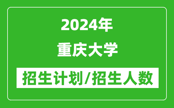 2024年重庆大学各省招生计划及各专业招生人数是多少