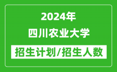 2024年四川农业大学各省招生计划及各专业招生人数是多少？