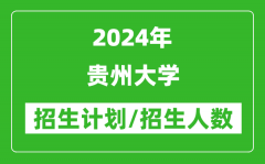 2024年贵州大学各省招生计划及各专业招生人数是多少？