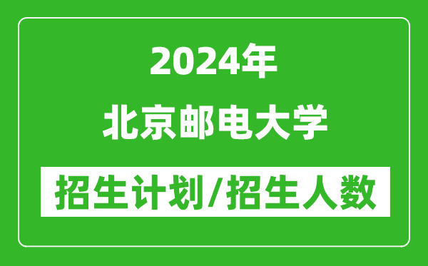 2024年北京邮电大学各省招生计划及各专业招生人数是多少