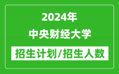 2024年中央财经大学各省招生计划及各专业招生人数是多少？