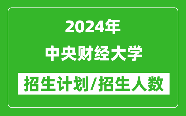 2024年中央财经大学各省招生计划及各专业招生人数是多少