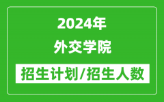 2024年外交学院各省招生计划及各专业招生人数是多少？