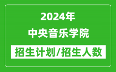 2024年中央音乐学院各省招生计划及各专业招生人数是多少？