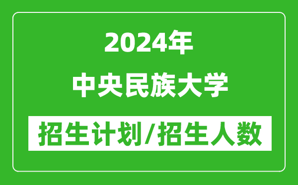 2024年中央民族大学各省招生计划及各专业招生人数是多少